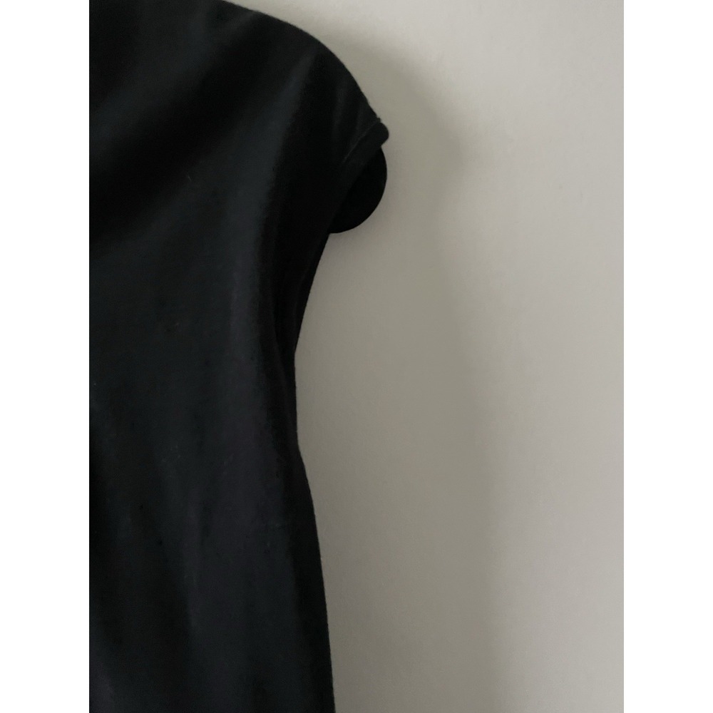 Norm Thompson Top Women L Black Square Neck Cap Sleeve Cotton Stretch Minimalist - Picture 3 of 9